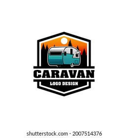 vintage caravan trailer logo design