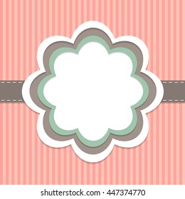 Vintage Card With Abstract Flowers And Stripes