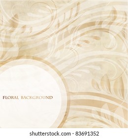 Vintage card with abstract flowers for your design