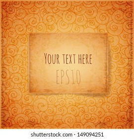 Vintage card with abstract pattern and place for your text. Vector illustration.