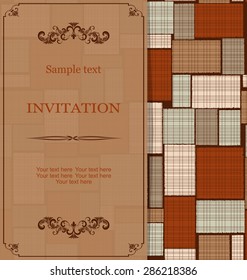 vintage card with abstract seamless pattern