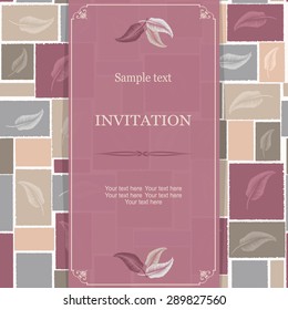 vintage card with abstract seamless pattern