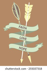 vintage card with arrows