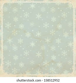 Vintage card background with snowflakes (layer with snowflakes is seamless).