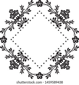 Vintage card, beautiful ornament flower frame. Vector