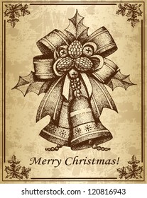 Vintage CÃ?Â�hristmas card with bells