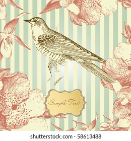 Vintage Card With A Bird