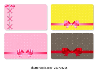 Vintage Card with Bow Vector Illustration. EPS10 