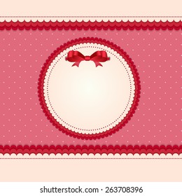 Vintage Card with Bow Vector Illustration. EPS10 