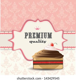 vintage card with cake