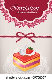 Tarjeta de cosecha con torta