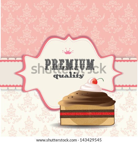 vintage card with cake