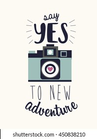 Vintage card with camera