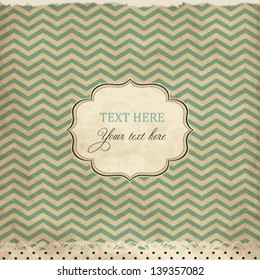 Vintage card with chevron background and frame