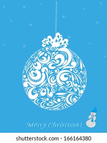 Vintage card with Christmas ball