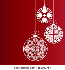 Vintage card with Christmas balls. vector illustration