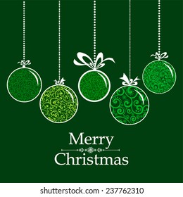 Vintage card with Christmas balls. vector illustration