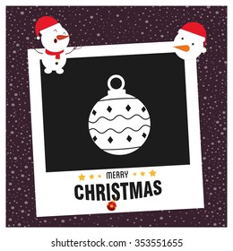 Vintage card with Christmas balls. vector illustration