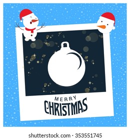 Vintage card with Christmas balls. vector illustration