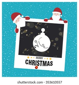 Vintage card with Christmas balls. vector illustration