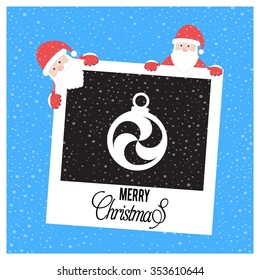 Vintage card with Christmas balls. vector illustration