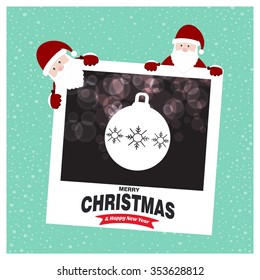 Vintage card with Christmas balls. vector illustration