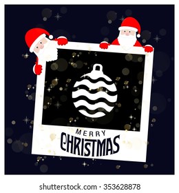 Vintage card with Christmas balls. vector illustration