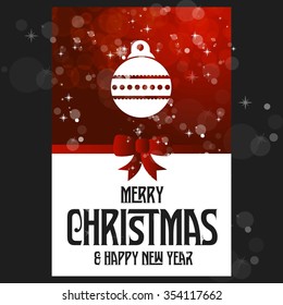 Vintage card with Christmas balls. vector illustration