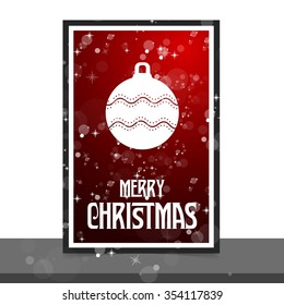 Vintage card with Christmas balls. vector illustration