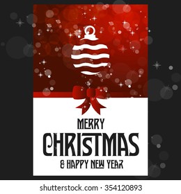 Vintage card with Christmas balls. vector illustration