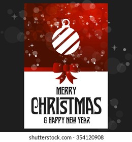 Vintage card with Christmas balls. vector illustration