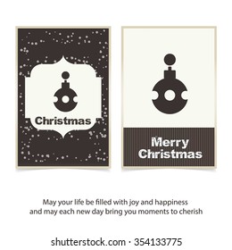 Vintage card with Christmas balls. vector illustration

