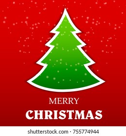 Vintage card with Christmas elements. Christmas tree. Vector illustration