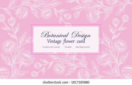 Vintage card Chrysanthemum and leaves Floral wreath floral flower frame for flower shop with label design, summer, rose, flower greeting card, background for cosmetic packaging