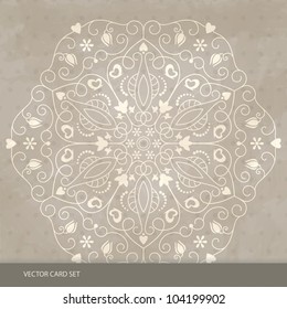 Vintage card with circle lace (circle lace is complete).