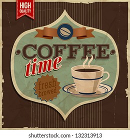 Vintage card - coffe time.