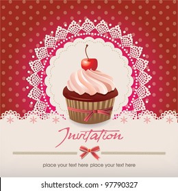 Vintage card with cupcake 013