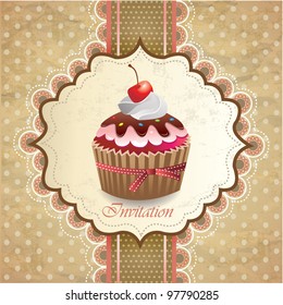  Vintage card with cupcake 014