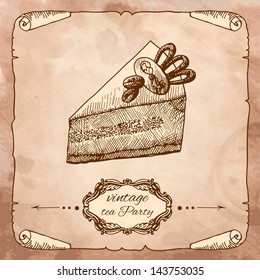 Vintage card with cupcake