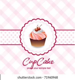 Vintage card with cupcake