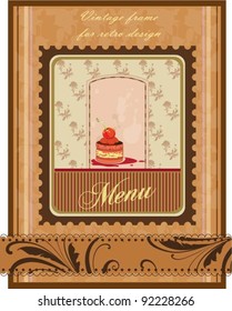 Vintage card with cupcake