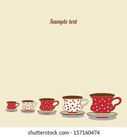 Vintage card with cups - vector