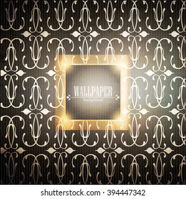 Vintage Card with damask background, luxury design
