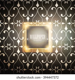 Vintage Card with damask background, luxury design