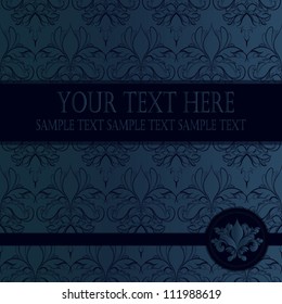 Vintage card with damask elements.Wedding card or invitation.