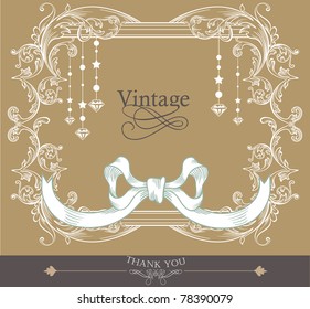 vintage card design- best for wedding invitation-birthday and more