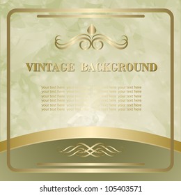 Vintage card design with golden pattern