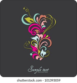 Vintage card design for greeting card, invitation, menu, cover on black background