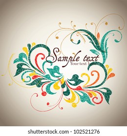 Vintage card design for greeting card, invitation, menu, cover on black background