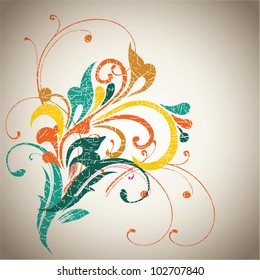 Vintage card design for greeting card, invitation, menu, cover on black background